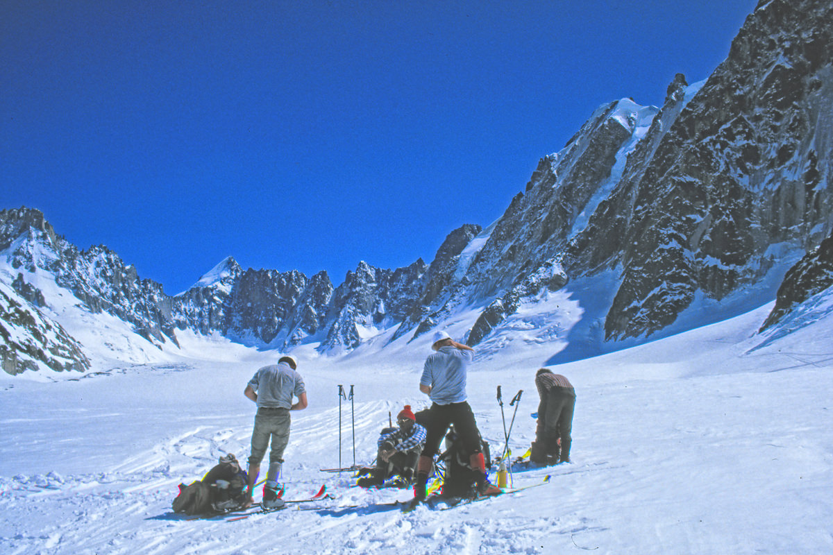 ascending to the refuge d'Argentiere, Haute Route, France